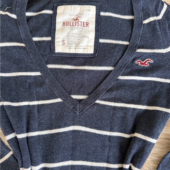 Vintage Hollister Dark Blue Striped Long Sleeve Top - Picture 2 of 9
